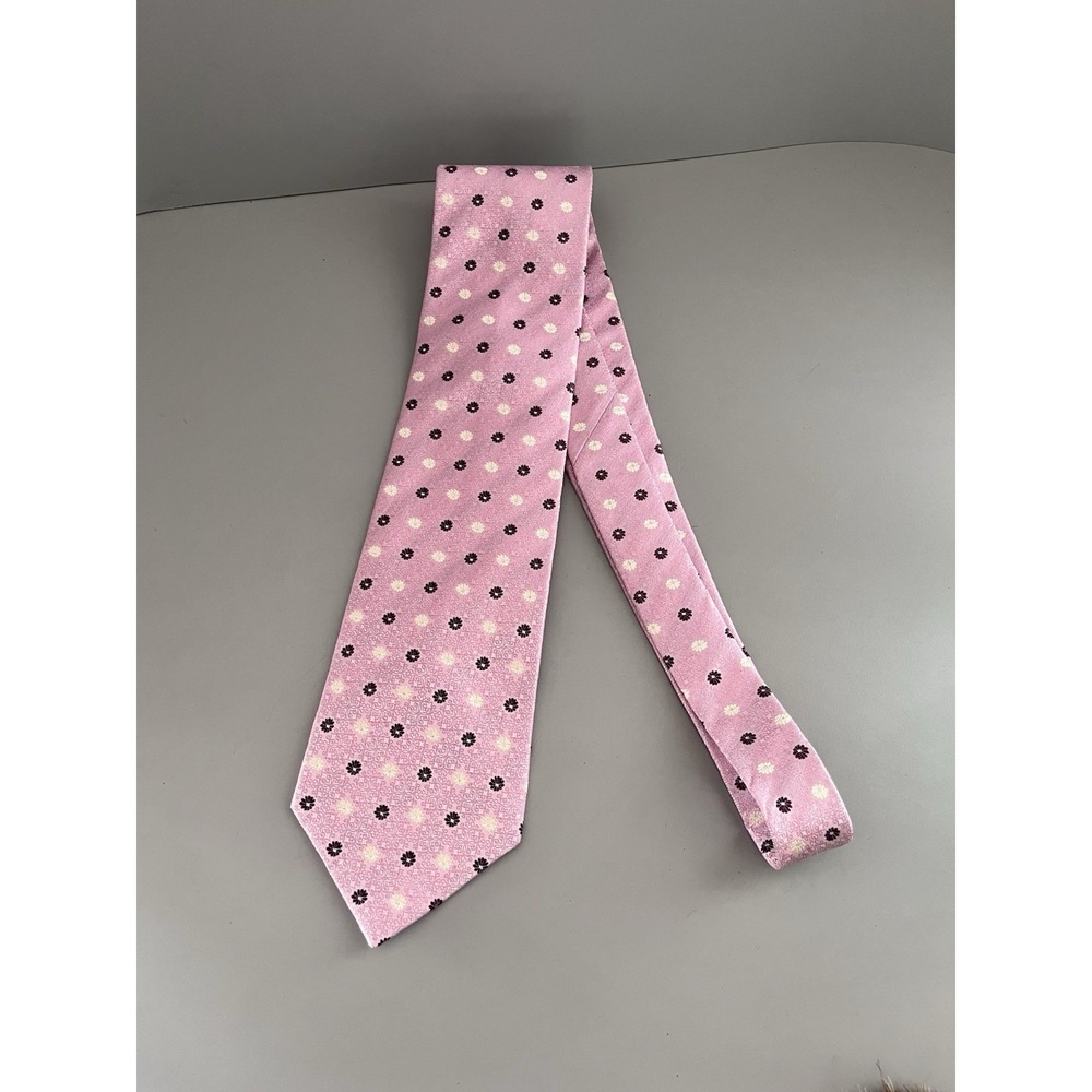 Michiko Koshino LONDON DRESS SUIT DESIGNER NECKTIE TIE Pink Spring Easter